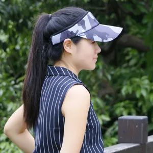 Camouflage outdoor sports sun visor hat with breathable mesh for summer hiking and golf