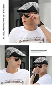 Detail shots of stylish silver textured flat cap for men and women, fashion beret