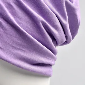 Soft breathable modal slouchy beanie hat and neck gaiter in lavender purple fabric