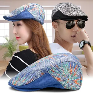 Unisex Korean Beret Hat Embroidery Jacquard Newsboy Cap Flat Cap Autumn Winter Outdoor Sun Protection Fashion Artist Hat