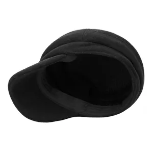 Klassieke zwarte wollen militaire pet met platte bovenkant, warme winterpet voor heren