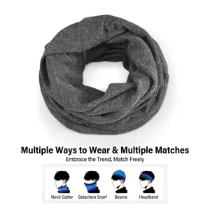 Calentador de cuello y gorro gris multifuncional para ciclismo al aire libre y viento