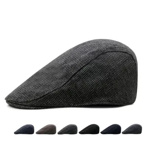 Vintage wool flat cap in charcoal grey, featuring multiple color variants shown below