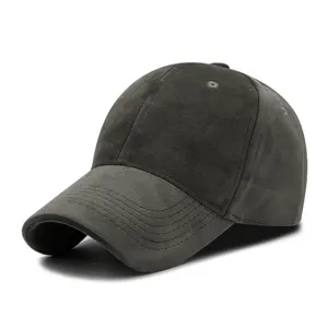 Casquette de baseball en velours gris uni pour le sport de plein air en automne