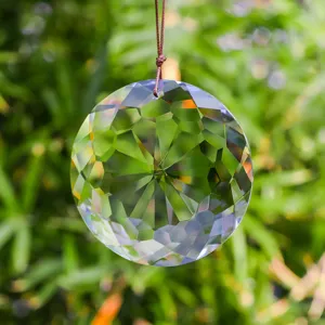Attrape-Soleil en Prisme de Cristal K9 Pendentif Suspendu Fenêtre Verre Facetté pour Jardin Extérieur Maison Décoration Cadeau