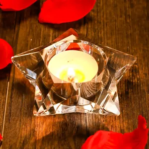 Bougeoir en cristal en forme d'étoile pour décoration romantique et demandes
