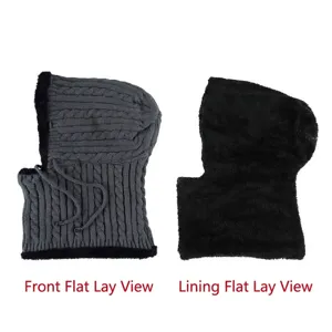Warme gestrickte Winter-Sturmhaube mit dickem Fleece-Futter für Radfahren und Skifahren