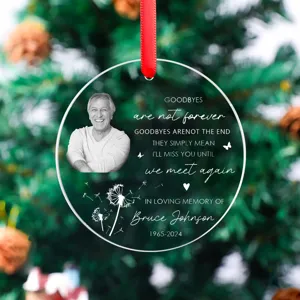 Adorno de Navidad de acrílico conmemorativo personalizado con foto y diente de león