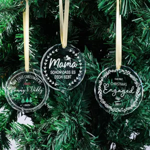 Acryl Kerstboom Ornament Helder Gefacetteerd Hangende Decoratie Eerste Kerst Verloving Herdenkingscadeau Voor Thuis Festival Decor