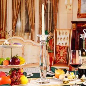 Elegante candelabro de cristal de estilo europeo para decoración romántica de bodas.
