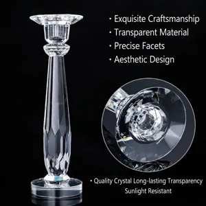 Elegante candelabro de cristal tallado estilo europeo para decoración de bodas y mesas