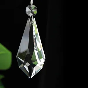 Pendente in cristallo geometrico sfaccettato trasparente per decorazioni casa
