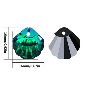 Gedetailleerd maatschema voor aurora AB kristallen schelphanger DIY sieraden maken 16mm