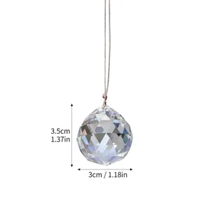 Detailed dimensions of K9 crystal prism ball suncatcher showing 3.5cm height and 3cm width