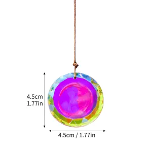 Dimensioni del ciondolo acchiappasole arcobaleno in cristallo K9 con faccia luna