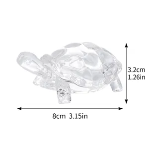 Spécifications détaillées de la taille d'une figurine de tortue en cristal clair 8cm