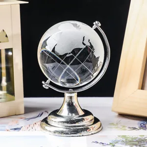 Kristall Kugel Dekoration mit Metallständer transparente Glas Sphäre für Schreibtisch