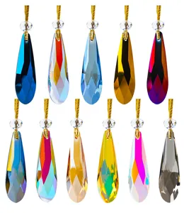 Vibrant assorted crystal teardrop pendants for Christmas tree holiday home decorations