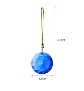 Blue faceted crystal Christmas ornament, dimensions: 10.5 cm height, 3.5 cm width