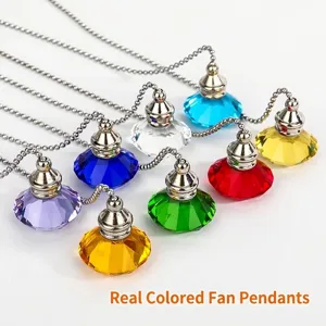 Crystal Ceiling Fan Pull Chain Ornament Diamond Glass Pendant With Ball Chain Decorative Pull Cord Extension For Home Fans