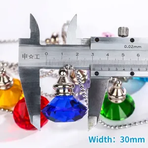 Multicolor crystal diamond ceiling fan pull chain pendant with 30mm width measurement