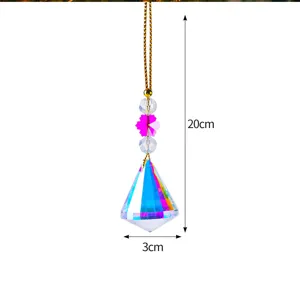 Detaillierte Größenangaben für 20cm facettierten Kristall-Tränenprisma-Sonnenfänger