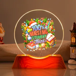 Festive Christmas crystal night light featuring unique 100% Nursing Student Tears design