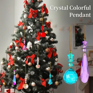 Gefacetteerde Kunstkristal Kerstballen Hangers Iridiserende Hangende Ornamenten Voor Kerstboom Decor Home Party Geschenk Set