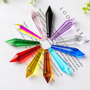 Colorful faceted pointed crystal pendants for DIY lighting and jewelry accessories set