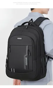 Schwarzer Business-Rucksack für Herren mit großem Fassungsvermögen und Laptopfach