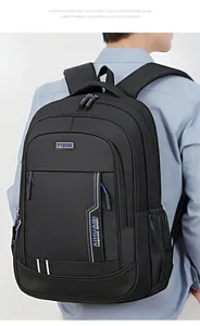Schwarzer leichter Herren Rucksack mit großem Fassungsvermögen für das Business