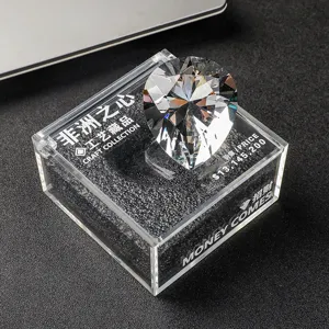 Large teardrop-shaped Heart of Africa crystal diamond ornament in a clear finish