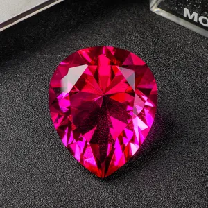 Brilliant pear shaped fuchsia pink crystal gemstone rhinestone for jewelry making