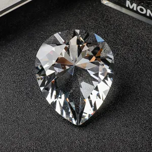 Close-up of a pear-shaped Heart of Africa faceted crystal diamond ornament