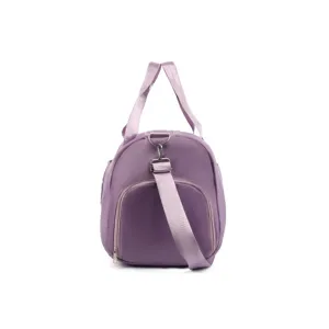 Lila Fitness-Reisetasche mit großem Fassungsvermögen, Vordertasche und Schultergurt