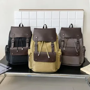 Mochilas de lona vintage en negro, caqui y gris para los desplazamientos diarios