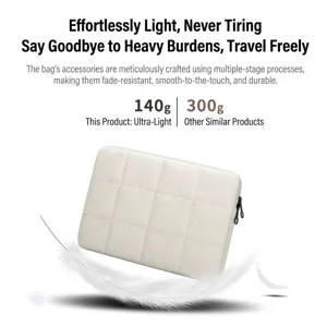 Custodia trapuntata bianca ultra leggera per laptop e tablet, borsa porta pc portatile