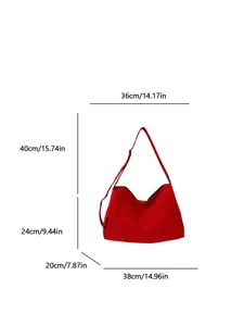 Rote wasserfeste Nylon-Einkaufstasche mit Abmessungen für Breite, Höhe und Tiefe