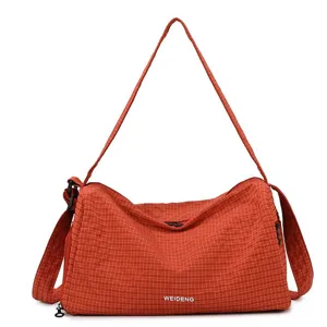 Sac à Main Femme Grande Capacité Imperméable en Tissu Oxford Sac Bandoulière Fourre-tout Décontracté avec Compartiment à Chaussures pour Voyage