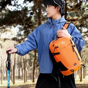 Mochila plegable naranja ligera para senderismo y aventuras deportivas al aire libre hoy