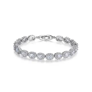 Elegante Pulsera Geométrica de Cobre con Circonia Pavé para Mujer Pulsera de Cadena de Eslabones de AAA Circonia Brillante Regalo de Joyería
