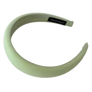 Serre-tête en éponge rembourré vert clair, accessoire de cheveux fait main pour femme