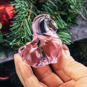 Handgefertigte rosa Glas-Pferd-Figur für Teetisch und elegante Wohndekoration im Haus