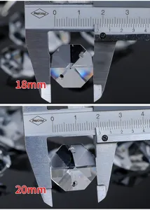 Κρύσταλλο οκτάγωνες χάντρες διπλή τρύπα 18mm 20mm κρεμαστά πολυελαίου DIY