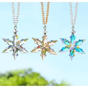 Crystal snowflake car hanging ornament sparkly rearview mirror charm rearview pendant decorative gift