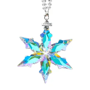 Crystal snowflake car hanging ornament rearview mirror dazzling crystal pendant 2022
