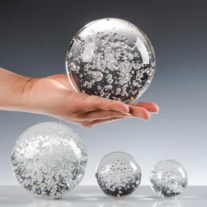 Transparent K9 crystal bubble ball ornaments in various sizes for home and office