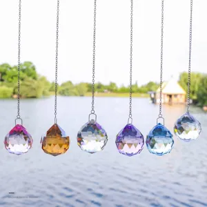 40mm bunte AB Glas Kristallkugel Prisma Sonnenfänger zum Aufhängen für Regenbögen
