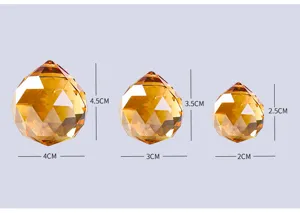 Dimensiones de bolas de cristal facetadas champagne en tamaños 2cm, 3cm y 4cm.