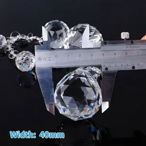 Cadena colgante de bola de cristal de 40 mm para bodas y decoración de iluminación